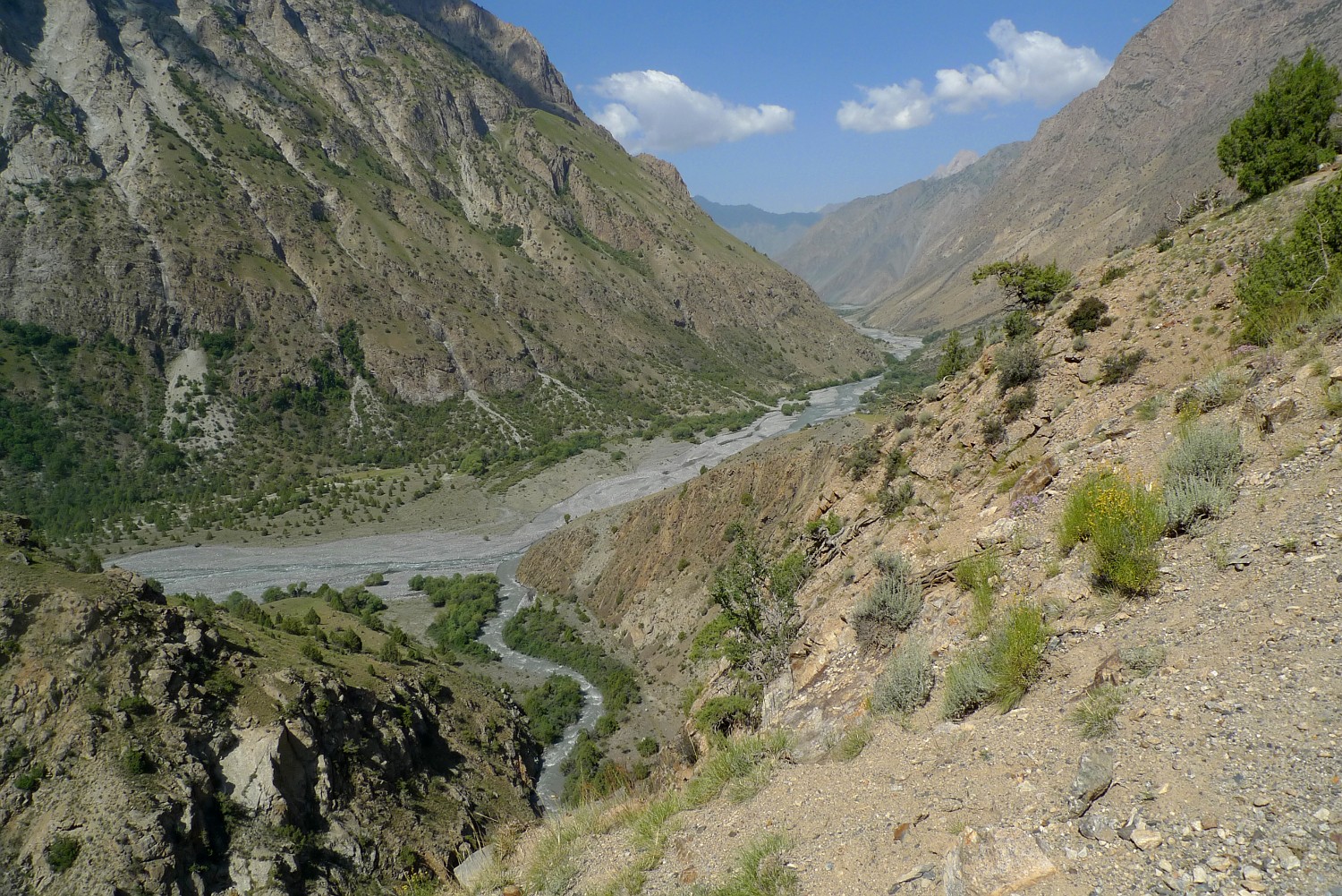 Слияние рек Иилису и Янгидабан. Алай, Южная Киргизия.