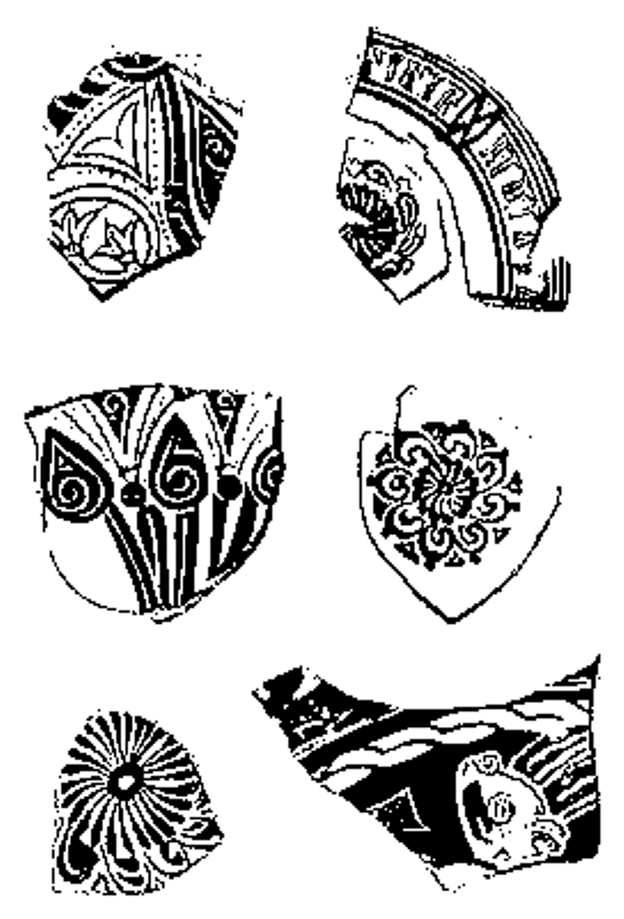 Фрагменты расписной керамики. 11—12 вв., Киргизия