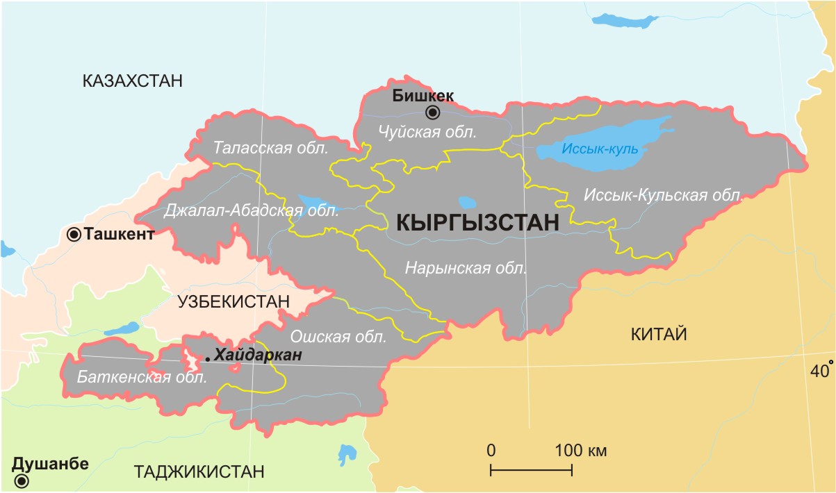Административная карта Кыргызской Республики