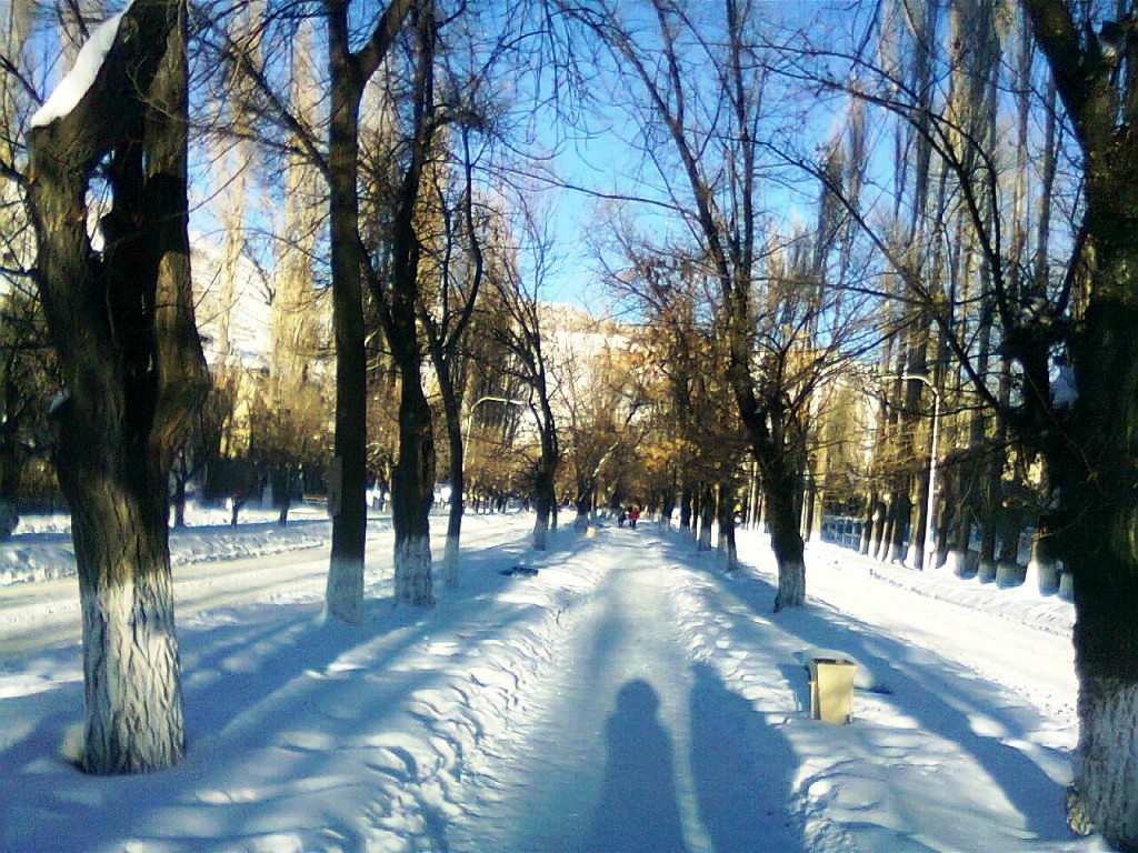 ул. Крупской в Хайдаркане зимой.